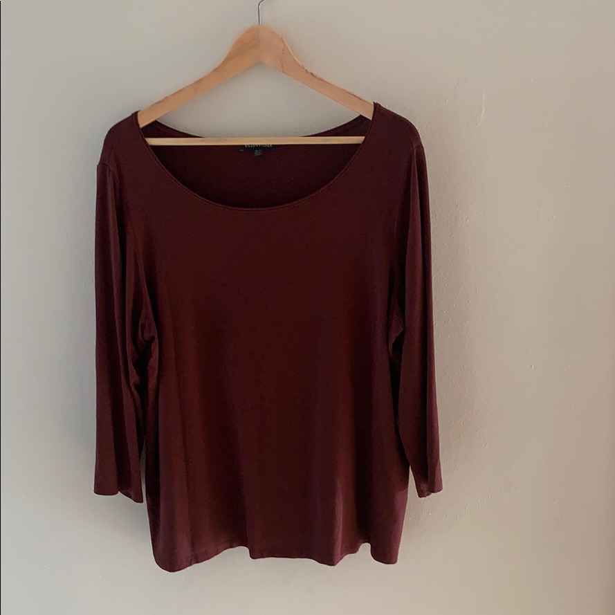 Eileen Fisher Jewel Neck Long Sleeve Top